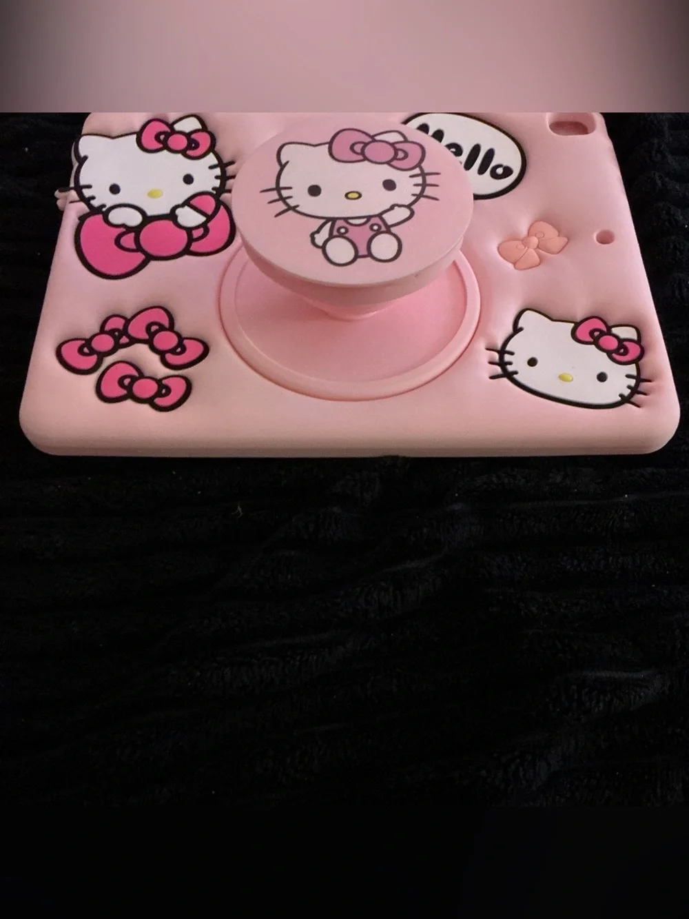 Hello Kitty Pink Bow IPad Case with Pop-Out Stand and Apple Pencil Mold